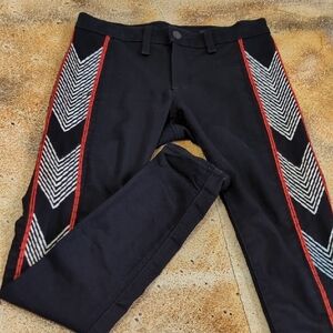 rag & bone | Raja Midnight Dark Wash Embroidered Red White Skinny Jeans Size 25